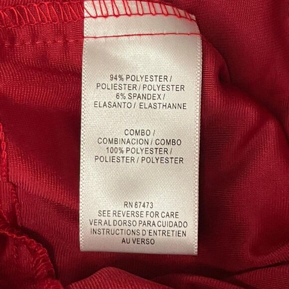 MAISON TARA 3/4 Sleeve Tiered Red Velvet Babydoll Dress, Size 18W - Picture 7 of 8